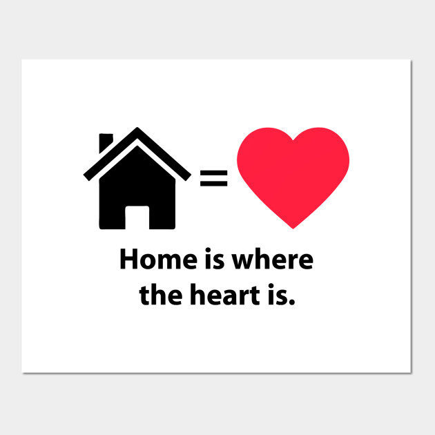 Home is where the heart is quote home posters and art prints